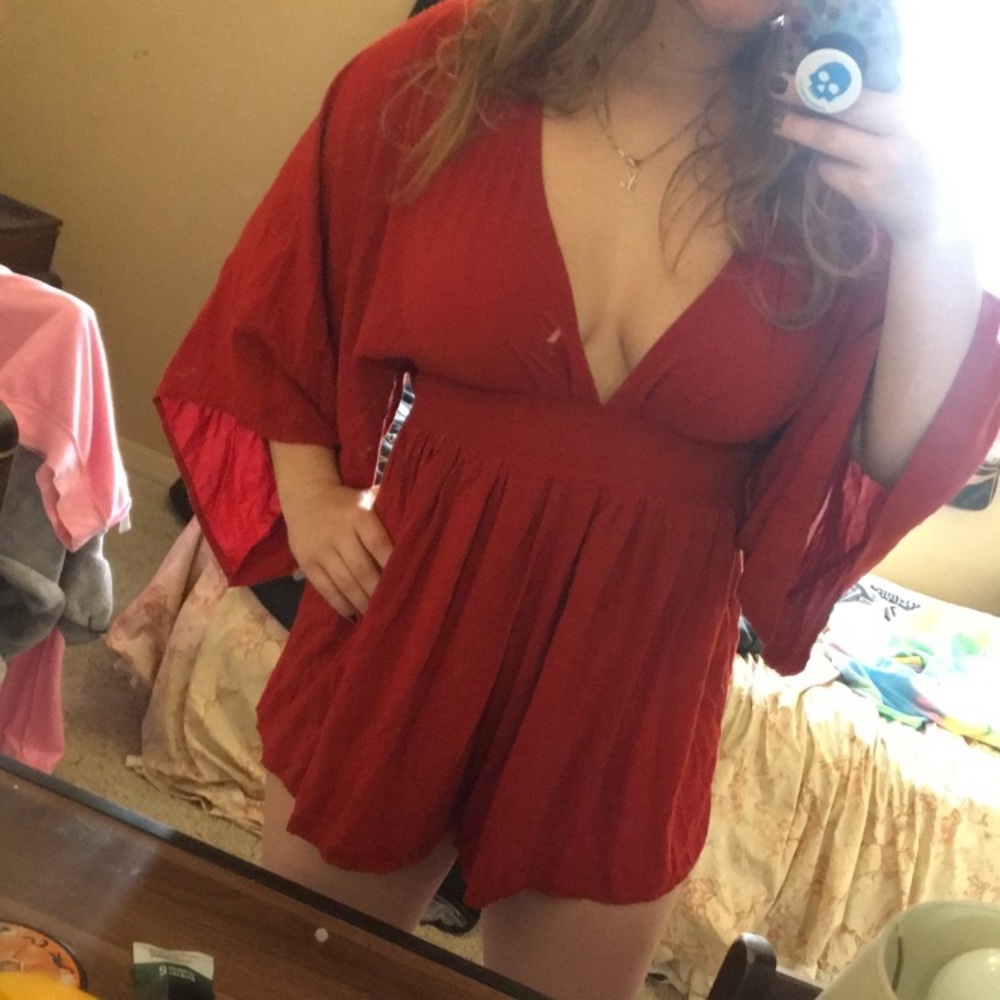 Orangeish red Romper